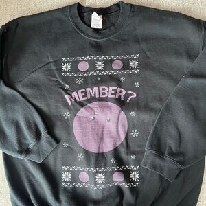 Vintage Member? Meme Black and Purple Graphic Men's Ugly Christmas Sweater